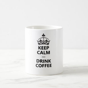 Behalt Ruhe und trinken Kaffee Kaffeetasse