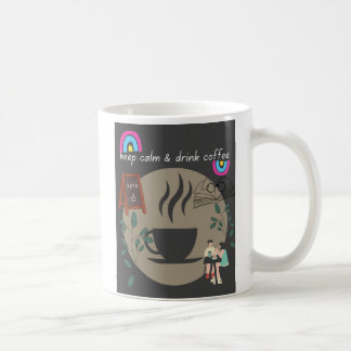 Behalt Ruhe und trinken Kaffee Kaffeetasse