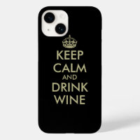 Behalt Ruhe und trinken Wein iPhone 14 Fall