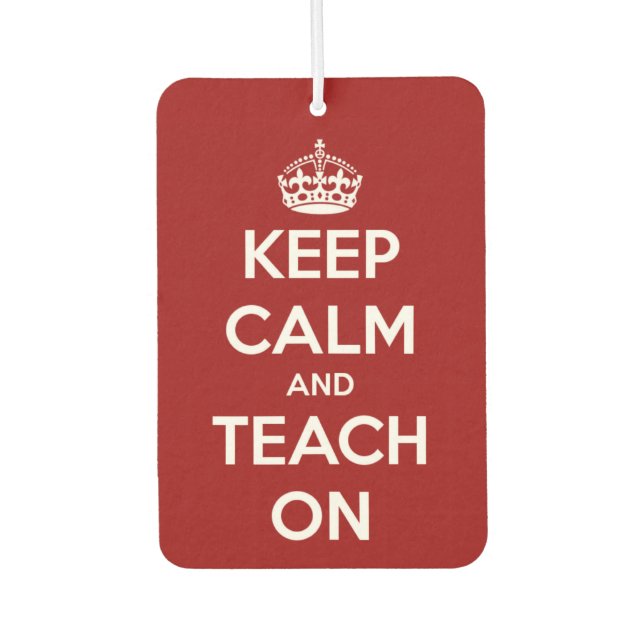 Behalt Ruhe und Unterricht in Rot und Weiß Autolufterfrischer (Vorderseite)