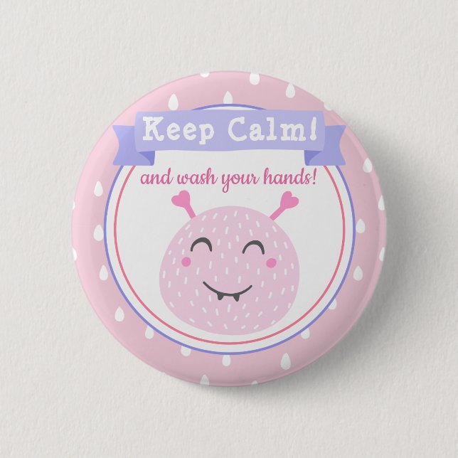 Behalt Ruhe und wasche dir die Hände! Stopp des Co Button (Vorderseite)