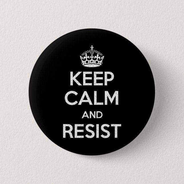 Behalt Ruhe und Widerstandskraft Trumps lustiges A Button (Vorderseite)