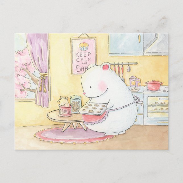 Behalt ruhig und backen Eisbärenbär, sonnige Wasse Postkarte (Vorderseite)