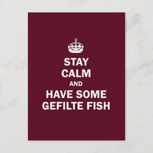 Behalt ruhig und haben Gefilte Fische Postkarte