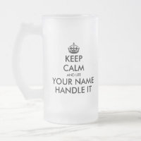 Behalt ruhig und lass es mattierte Bierglas-Tasse