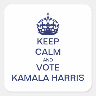 Behalt ruhig und stimme Kamala Harris Quadratischer Aufkleber