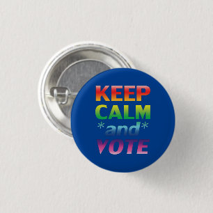 behalt ruhig und stimme Regenbogentypografie blau Button