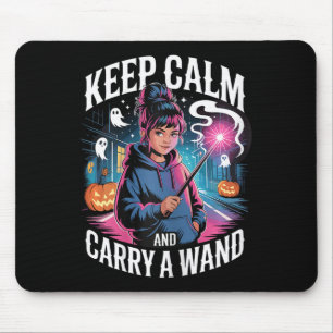 Behalt ruhig und trage ein Wand Teen Girl Hallowee Mousepad