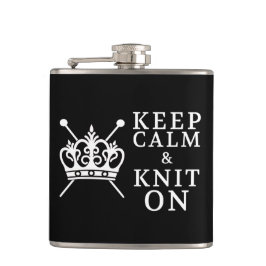 Behalt ruhigen Stricks auf Handwerkskunst {Dunkel} Flachmann