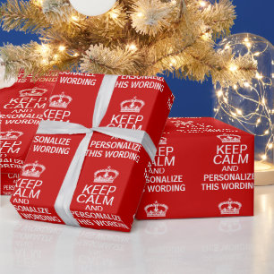 Behalt ruhiger DIY-Phrase rot weiß Geschenkpapier
