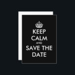 Behalt ruhiger und Save the Date Hochzeitskarten<br><div class="desc">Behalt ruhige und Save the Date Hochzeitskarten. Funny Erinnerung Karten für Gäste. Moderne Designvorlage mit Kronlogo. Ideal für Hochzeiten und andere Veranstaltungen.</div>