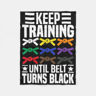 Behalt Training bis Belt verwandelt Black Funny Ka Fleecedecke