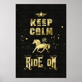 Behalt und Fahrt auf GoldpferdTypografie Poster