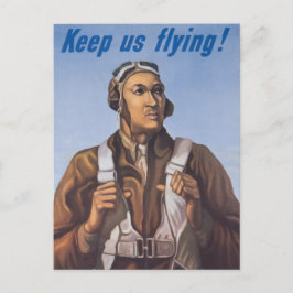 Behalt uns fliegen! Vintages afrikanisches WW2-Pil Postkarte