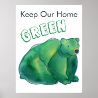 Behalt unseren Zuhause Green Round Bear