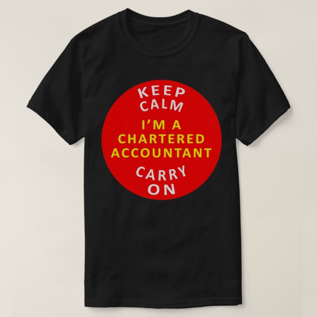 Behalt von Calm Carry auf den bestellten Buchhalte T-Shirt (Design vorne)