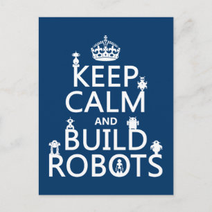 Behalt von Calm und Build Robots (in beliebiger Fa Postkarte