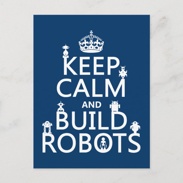 Behalt von Calm und Build Robots (in beliebiger Fa Postkarte (Vorderseite)