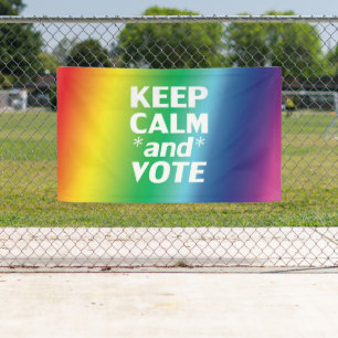 behalt von Ruhe und Abstimmung Regenbogengradiente Banner