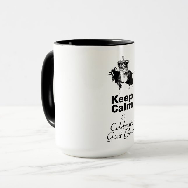 Behalt von Ruhe und Celebrate Goat Year TTM Tasse (Vorderseite Links)