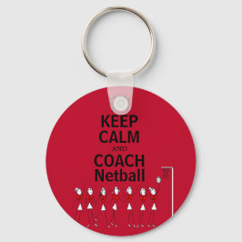 Behalt von Ruhe und Coach Netball Design Schlüsselanhänger