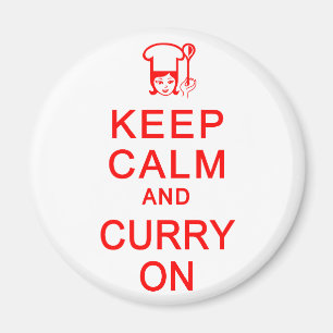 Behalt von Ruhe und Curry auf Magnet