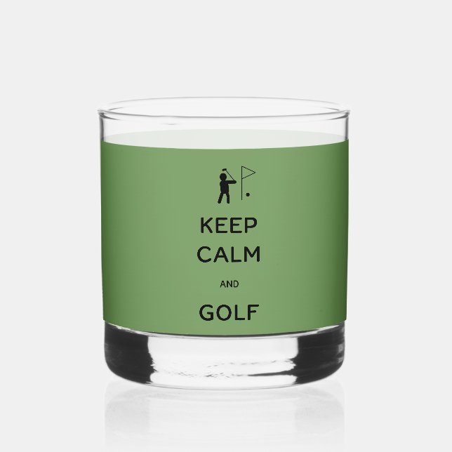 Behalt von Ruhe und Golf Whiskyglas (Vorderseite)
