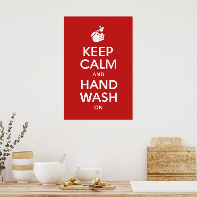 Behalt von Ruhe und Handwaschmittel auf - Waschhyg Poster (Küche)
