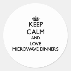 Behalt von Ruhe und Liebe Microwave Dinners Runder Aufkleber