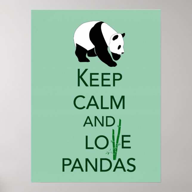 Behalt von Ruhe und Liebe Pandas Fine Art Print in Poster (Vorne)