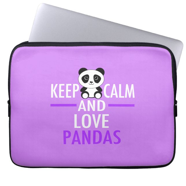 Behalt von Ruhe und Liebe Pandas Laptopschutzhülle (Vorderseite)