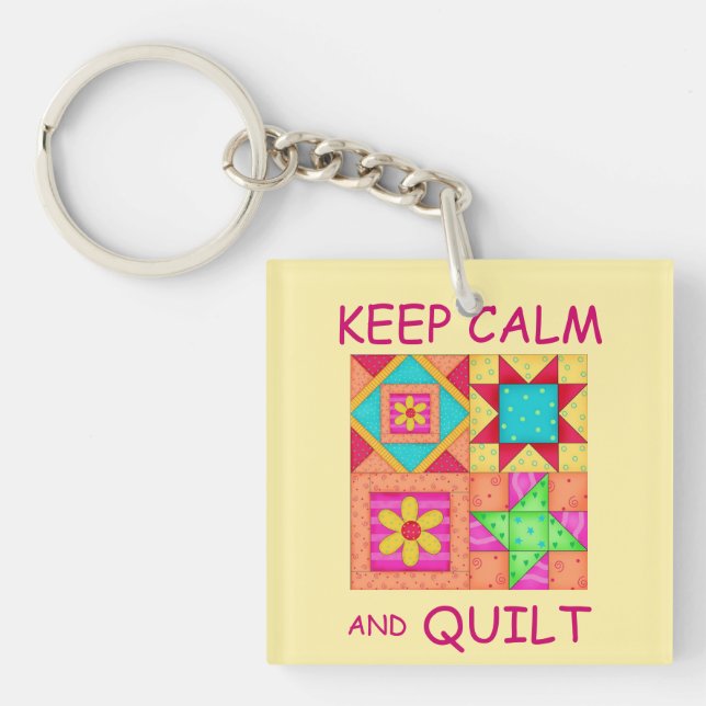 Behalt von Ruhe und Quilt für ein farbiges Patchwo Schlüsselanhänger (Vorderseite)