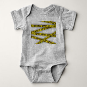 Behalt weg bleibe nicht überschreiten Polizei Band Baby Strampler