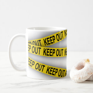 Behalt weg bleibe nicht überschreiten Polizei Band Kaffeetasse