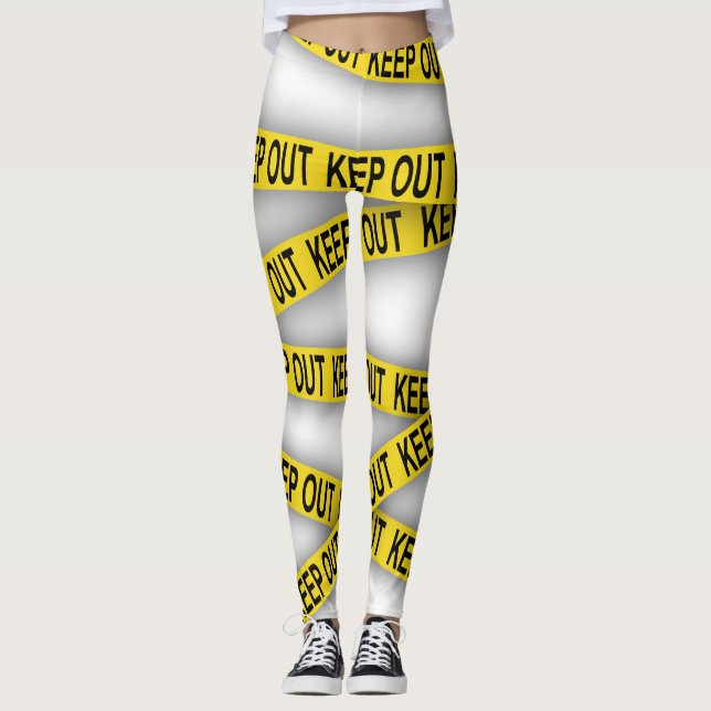 Behalt weg bleibe nicht überschreiten Polizei Band Leggings (Vorderseite)
