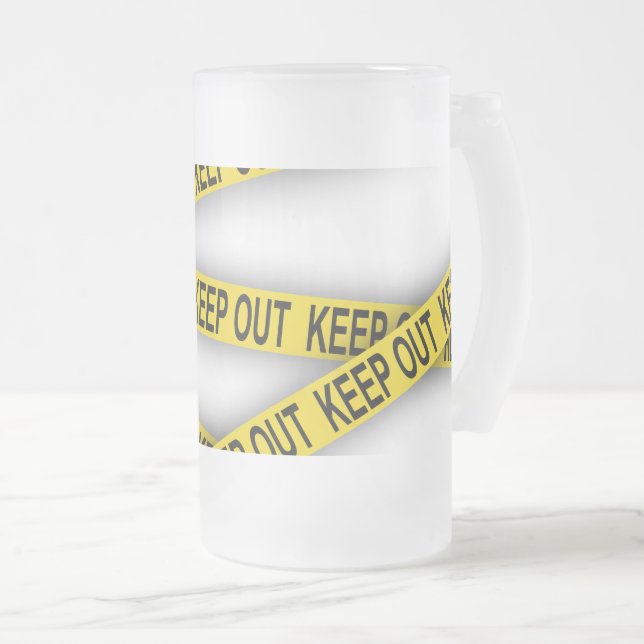 Behalt weg bleibe nicht überschreiten Polizei Band Mattglas Bierglas (VorderseiteRechts)