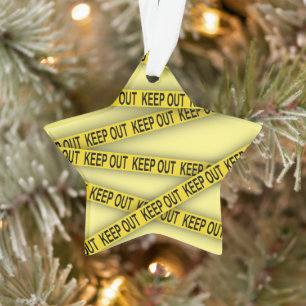 Behalt weg bleibe nicht überschreiten Polizei Band Ornament
