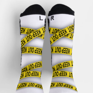 Behalt weg bleibe nicht überschreiten Polizei Band Socken