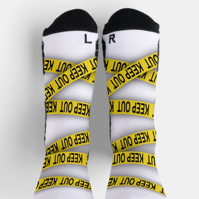 Behalt weg bleibe nicht überschreiten Polizei Band Socken (Oben)