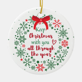 Behalt Weihnachten mit deiner Verzierung Keramik Ornament