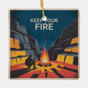 Behalte Dein Feuer Keramikornament