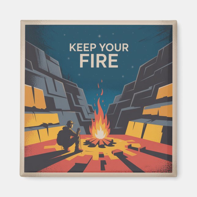 Behalte dein Feuer Magnet (Vorne)
