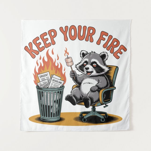Behalte dein Feuer Wandteppich (Vorderseite)