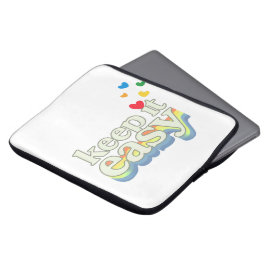 Behalte es einfach Retro-Pride-Typografie-Design Laptopschutzhülle