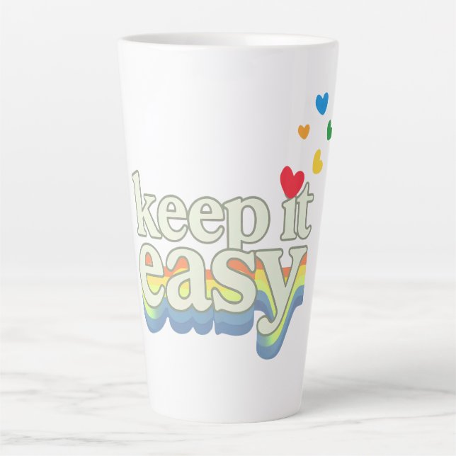 Behalte es einfach Retro Pride-Typografie-Design Milchtasse (Vorderseite)