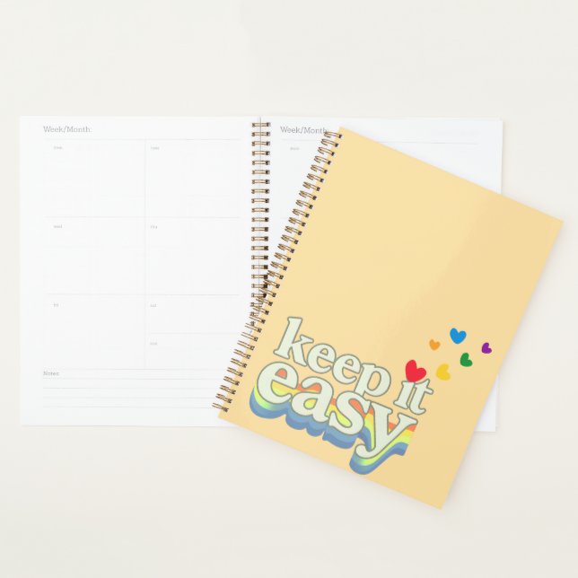 Behalte es einfach Retro-Pride-Typografie-Design Planer (Anzeige)