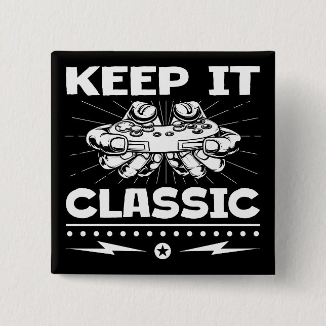 Behalte es klassisch Retro-Gaming-Controller Video Button (Vorderseite)