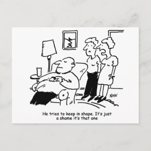 Behalte in Shape Funny Postkarte