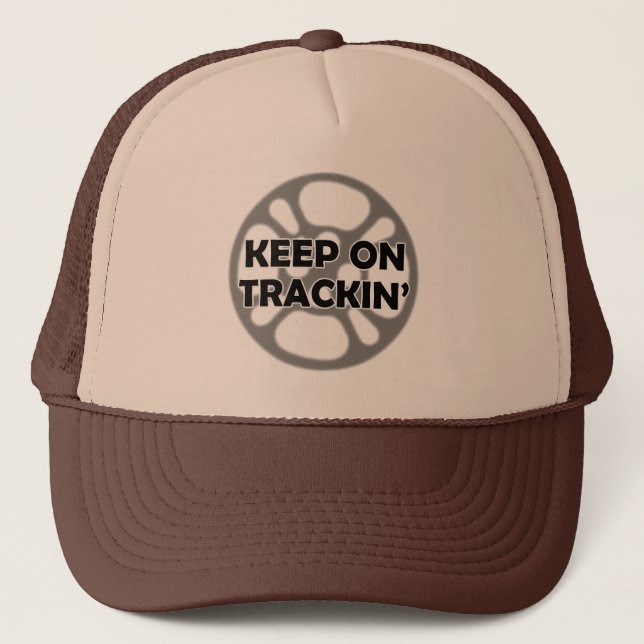 "Behalten auf Trackin" VFX-Filmerhut Truckerkappe (Vorderseite)