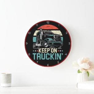 Behalten auf Truckin': Retro Road Große Wanduhr
